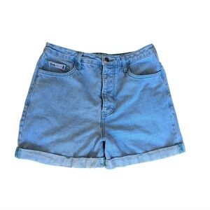 Woman's Cross Colours High Rise Light Blue Jean Shorts-Vintage/ Retro-Size 30